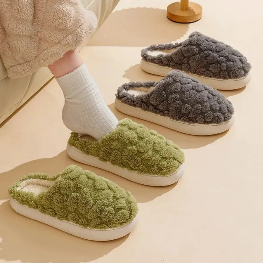 Fluffy Plush Slippers Non-Slip House Shoes for Men and Women