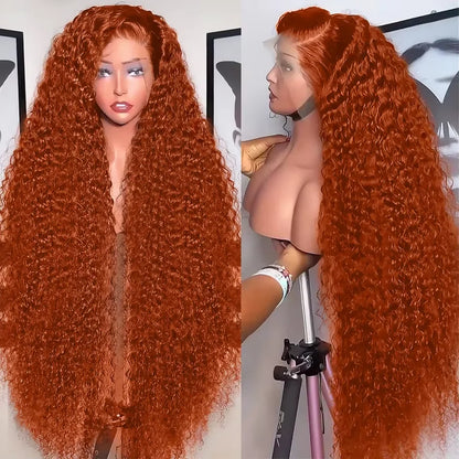 Ginger Orange Curly Lace Front Wig | 13x4 13x6 HD Lace | Human Hair