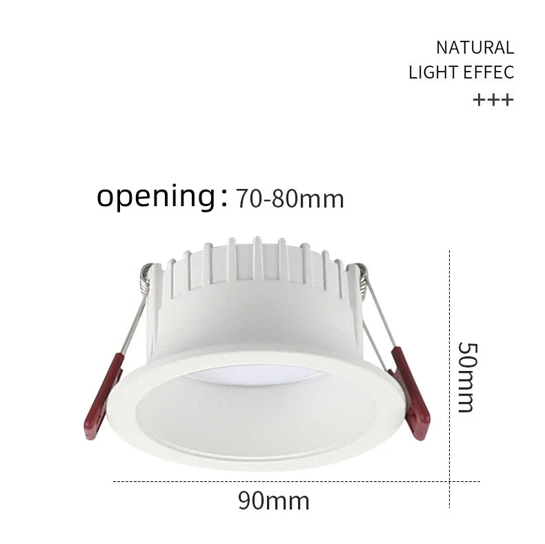 LED Recessed Downlight Anti-Glare 7W 10W Ceiling Spotlight