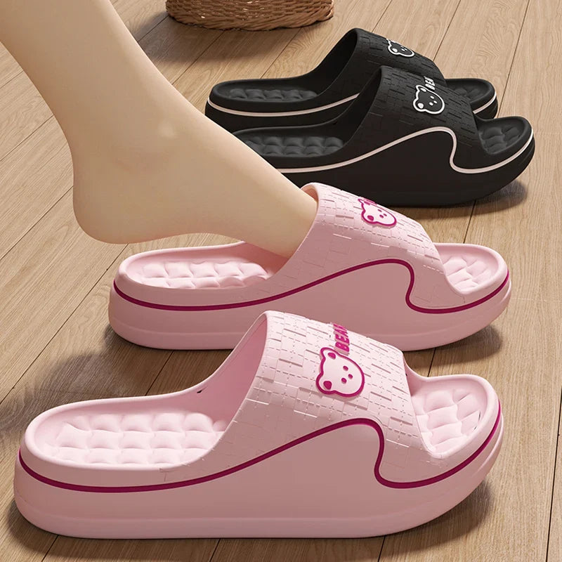Cute Bear EVA Slippers – Non-Slip Soft Sole House Sandals for Women