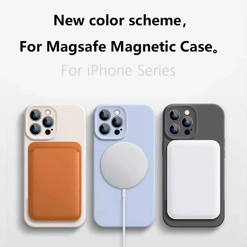 Liquid Silicone MagSafe Magnetic iPhone Case – iPhone 11–16 Pro Max
