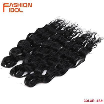 24 Inch Water Wave Crochet Braiding Hair Extensions – Synthetic Ombre