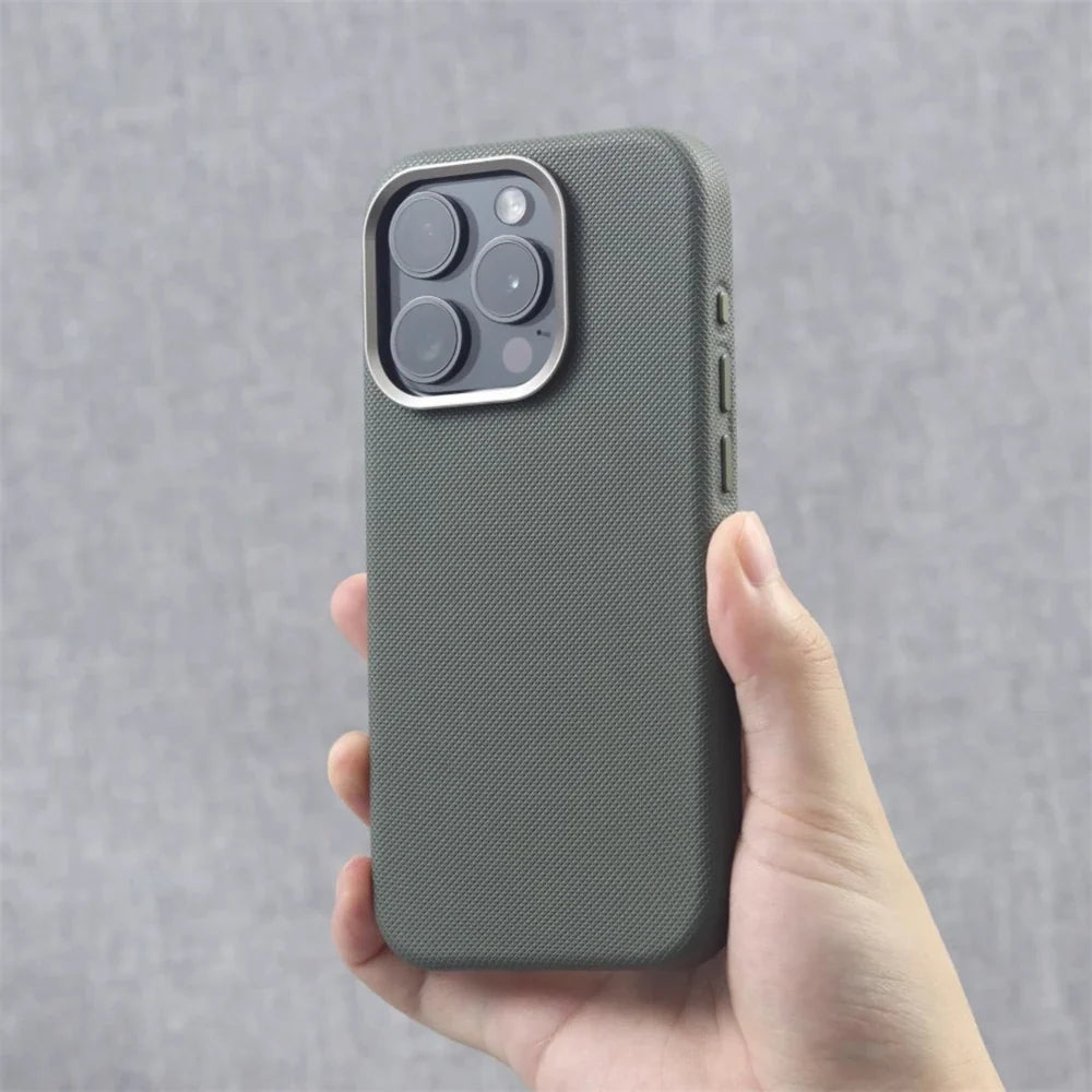 MagSafe Leather iPhone Case with Metal Alloy Lens Frame – iPhone 13–17