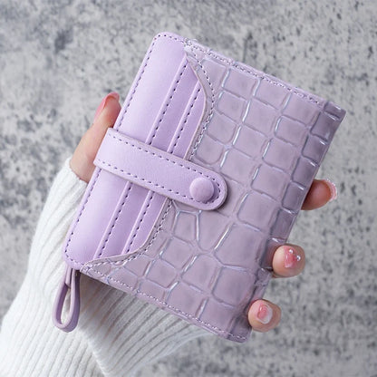 Crocodile Print Mini Wallet – Women's Card Holder Clutch Coin Purse