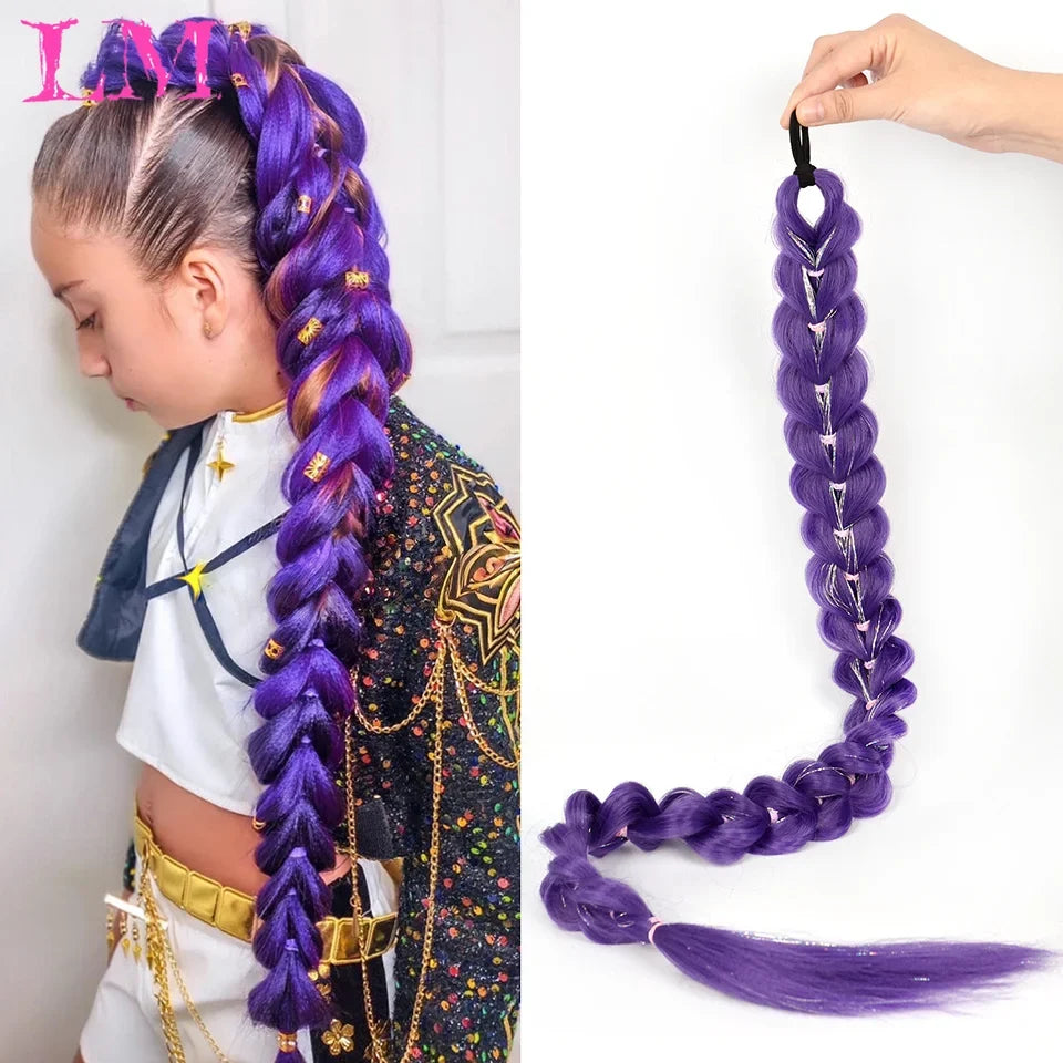32 Inch Jumbo Braid Ponytail Hair Extension – Pre-Braided Synthetic
