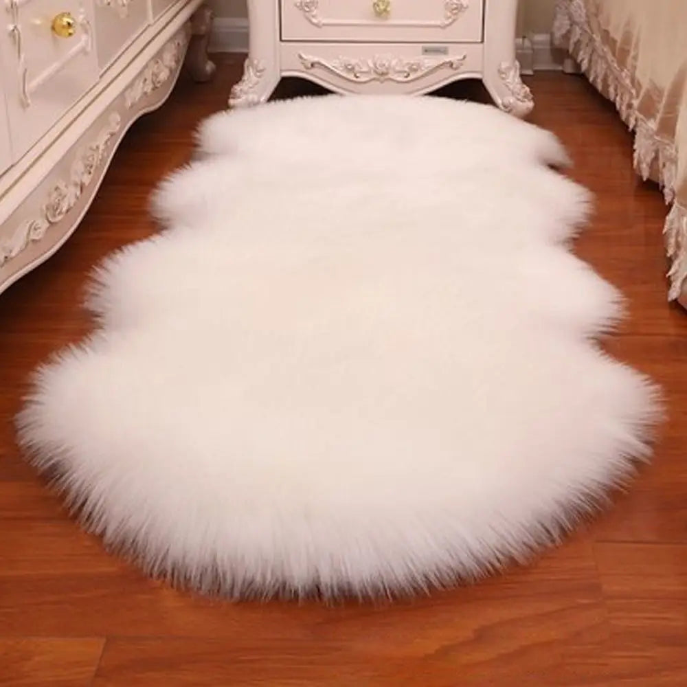 Faux Sheepskin Shaggy Rug – Fluffy Soft Area Mat for Bedroom