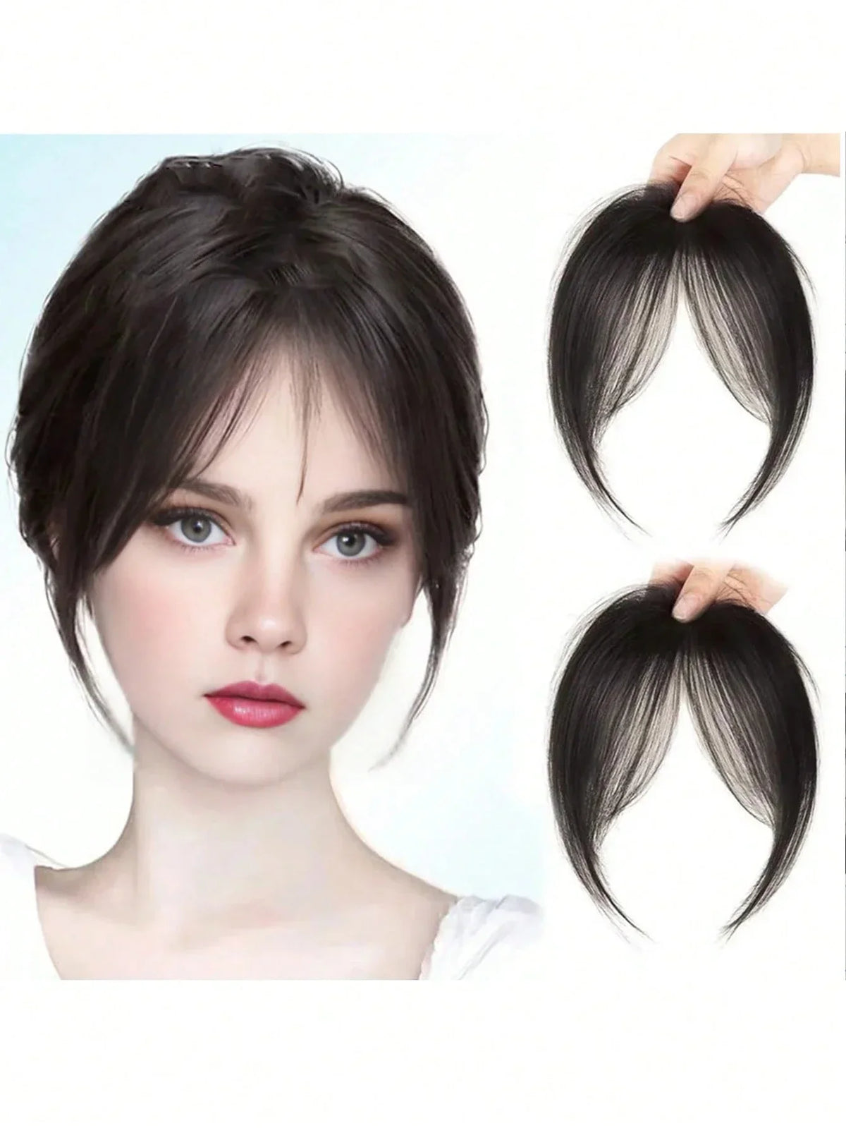Clip-In Bangs Hair Extension Natural Seamless Side Swept Fringe