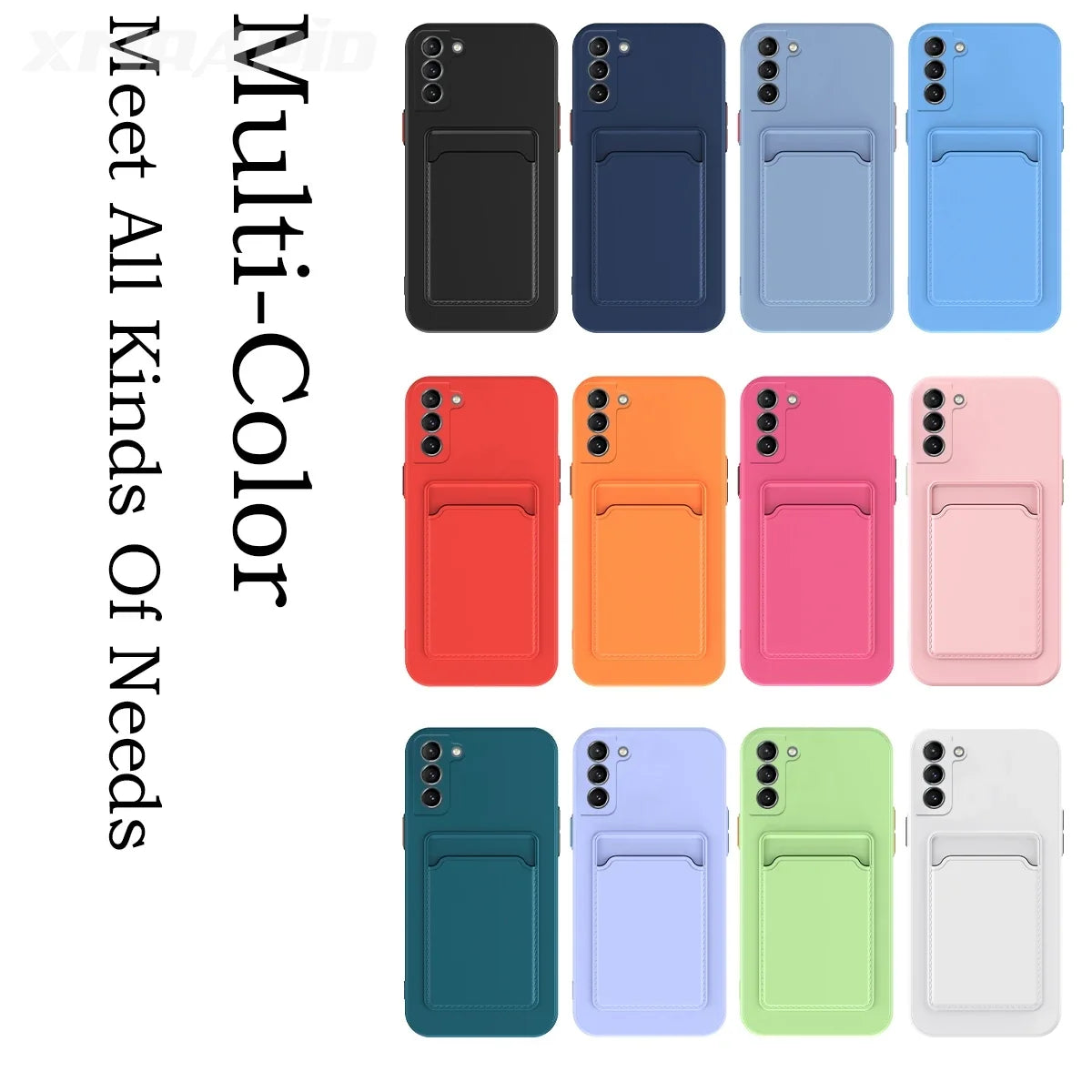 Silicone Wallet iPhone Case with Card Holder Slot