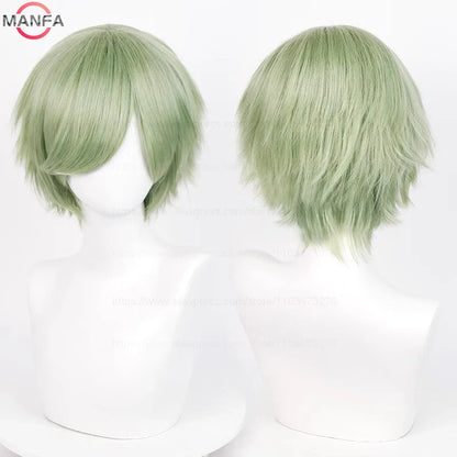 Short Straight Anime Cosplay Wig – 30cm, Multiple Colors for Men & Women