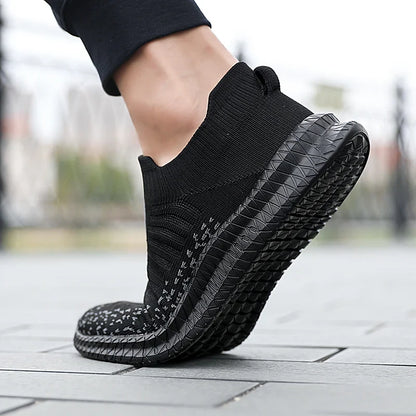 Men's Slip-On Knit Sneakers – Lightweight & Breathable Walking Shoes