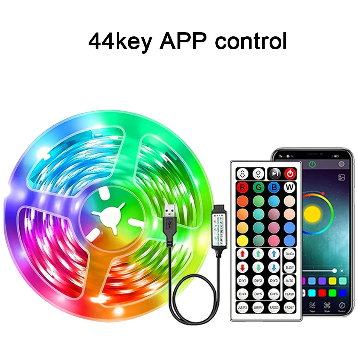 RGB LED Strip Lights with App & Remote Control