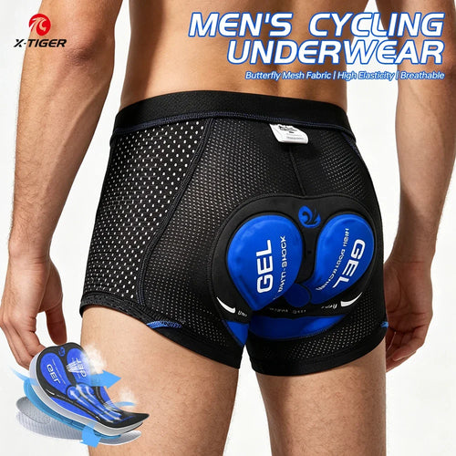 X-Tiger Men's 5D Gel Pad Cycling Underwear Shorts – MTB Road Bike