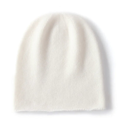 100% Cashmere Knit Beanie – Luxury Winter Hat for Women & Men