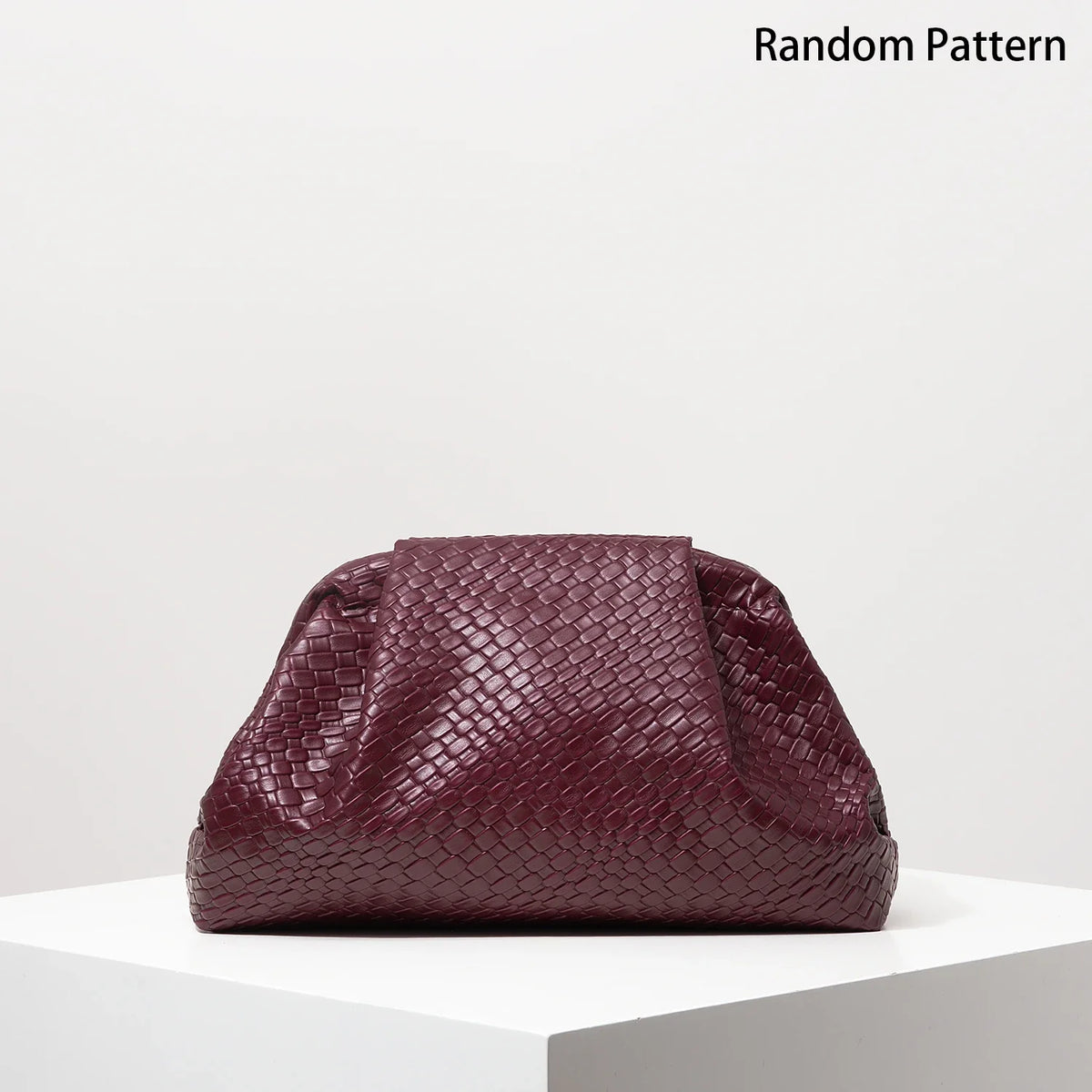 Vintage Woven Leather Clutch Bag – Large Capacity Women's Purse