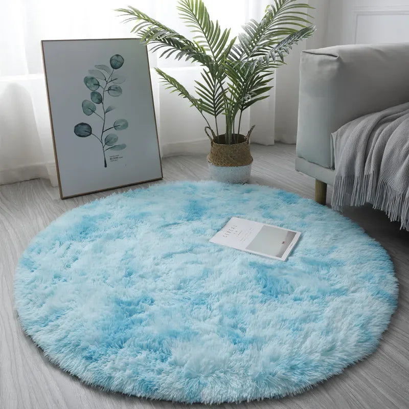 Fluffy Round Rug – Soft Plush Shaggy Circle Carpet for Bedroom & Living Room