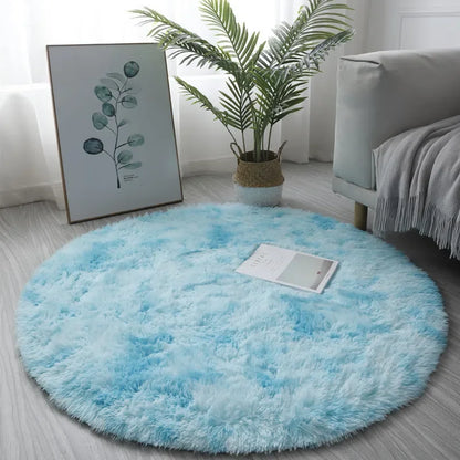 Fluffy Round Rug – Soft Plush Shaggy Circle Carpet for Bedroom & Living Room