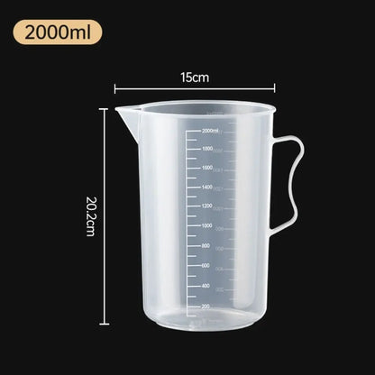 Clear Plastic Graduated Measuring Cup with Handle – Multiple Sizes