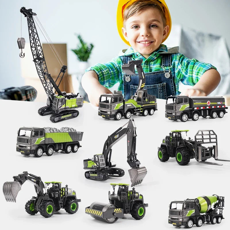 1:50 Scale Die-Cast Construction Vehicle Toy – Truck, Excavator, Crane & More