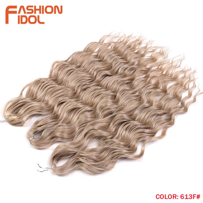 24 Inch Water Wave Crochet Braiding Hair Extensions – Synthetic Ombre