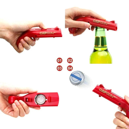 Cap Gun Bottle Opener – Fun Beer Cap Launcher for Parties