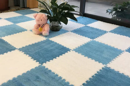 Soft Plush Interlocking Play Mat Tiles for Kids & Toddlers