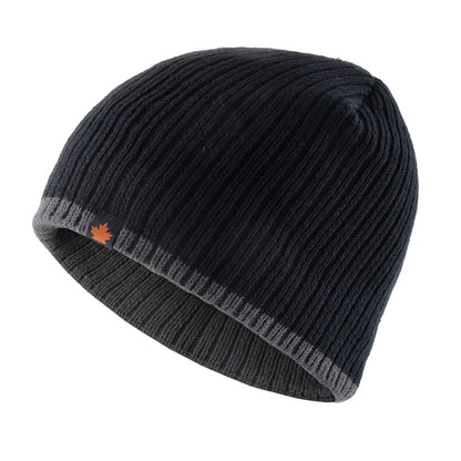 Men’s Fleece Lined Knitted Beanie Hat Warm Winter Cap