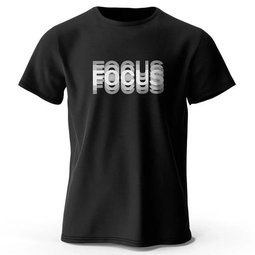 Focus Letter Graphic Cotton T Shirt Minimalist Unisex Short Sleeve Tee
