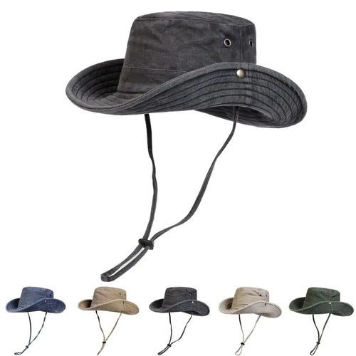 Cotton Outdoor Sun Hat – Wide Brim Bucket Hat for Men & Women