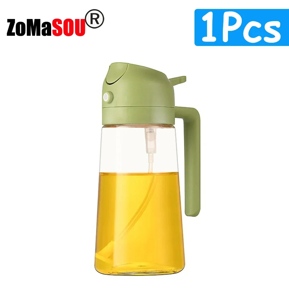 2-in-1 Oil Sprayer & Pourer Bottle – Glass Dispenser for Kitchen & BBQ