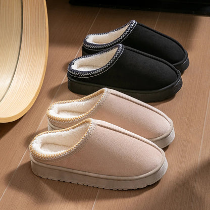 Women's Plush Slippers – Warm Fleece-Lined Indoor House Shoes