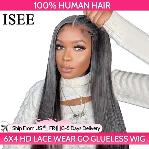 7x5 HD Lace Glueless Wig Straight Human Hair Pre-Cut Pre-Plucked 180% Density