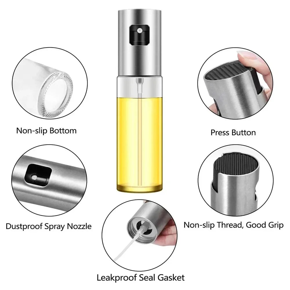 Glass Oil Spray Bottle – 100ml Kitchen Olive Oil Mister for Cooking & BBQ