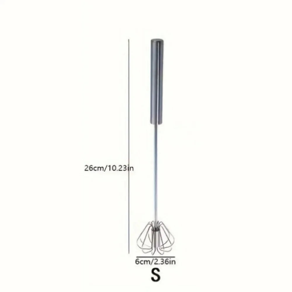 Semi-Automatic Hand Whisk – Stainless Steel Self-Turning Egg Beater