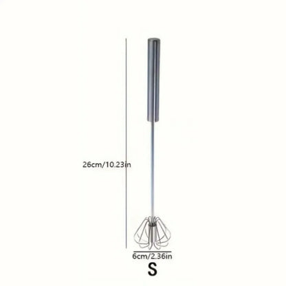 Semi-Automatic Hand Whisk – Stainless Steel Self-Turning Egg Beater