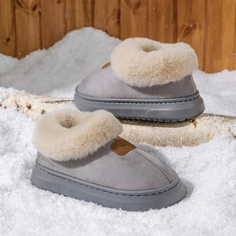 Women's Winter Slippers – Warm Fluffy Ankle Boots, Thick Sole, Non-Slip