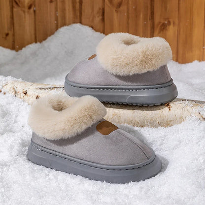 Women's Winter Slippers – Warm Fluffy Ankle Boots, Thick Sole, Non-Slip