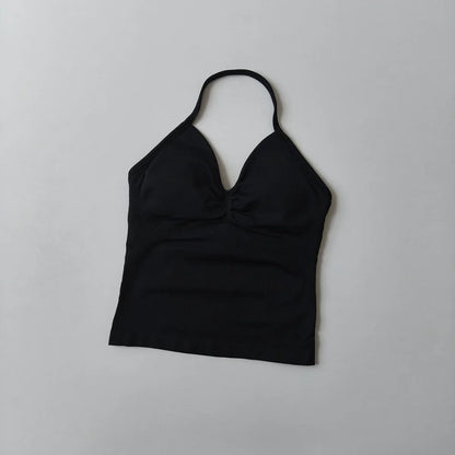 Women's Strappy Backless Crop Top & Scrunch Shorts Set – Gym Yoga Activewear