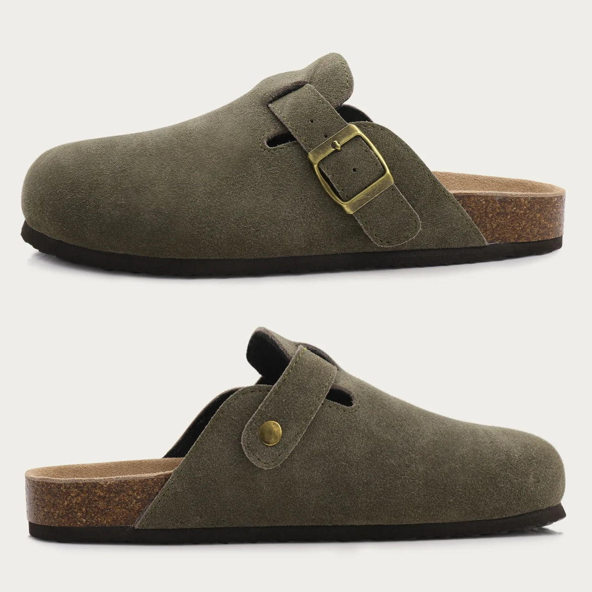 Suede Cork Clogs – Arch Support Mules for Men & Women