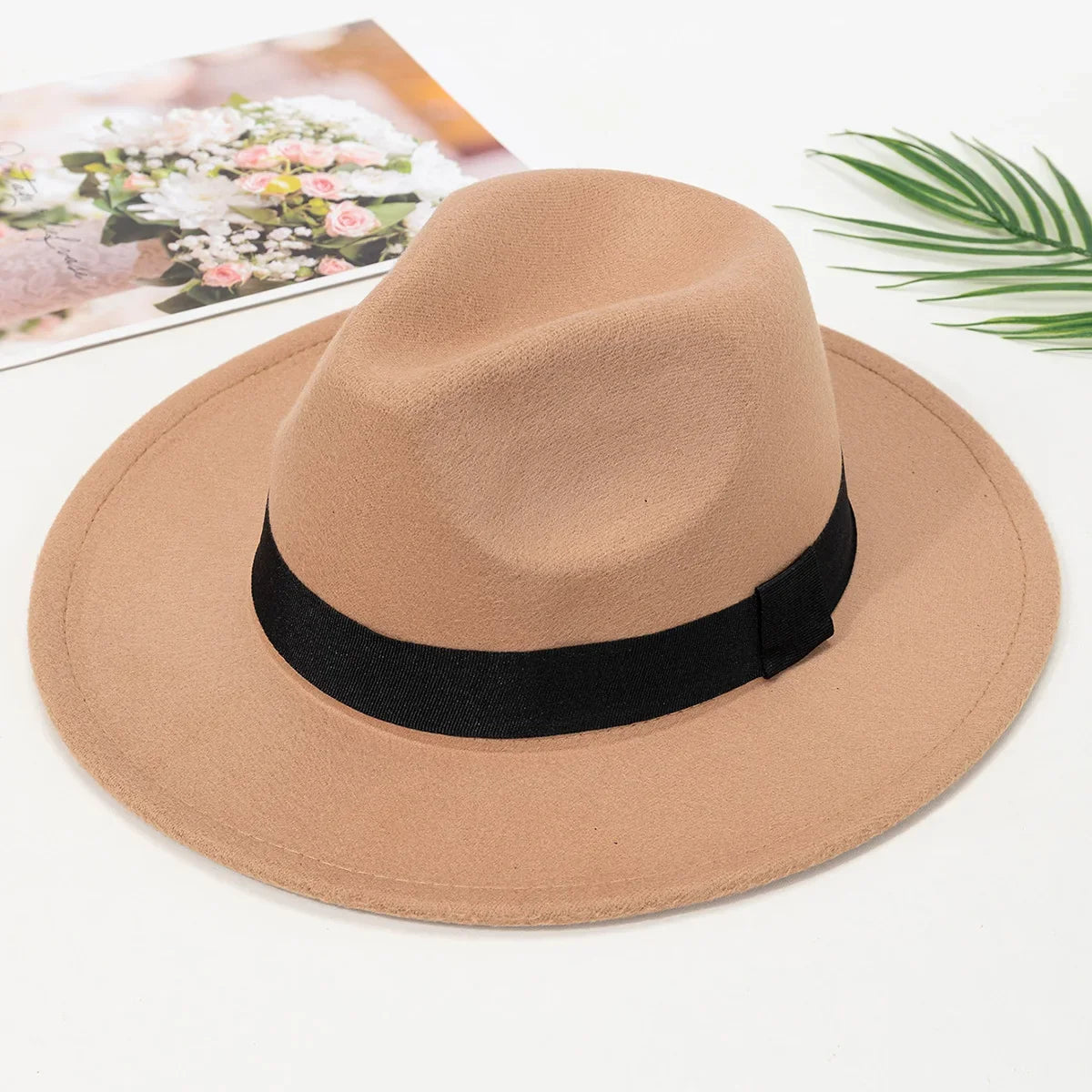 Wide Brim Wool Fedora Hat – Unisex Jazz Panama Hat