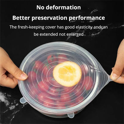 Silicone Stretch Lids Set of 6 – Universal Food Storage Bowl Covers