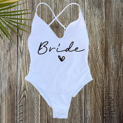 Team Bride One-Piece Swimsuit – Padded Bachelorette Bathing Suit