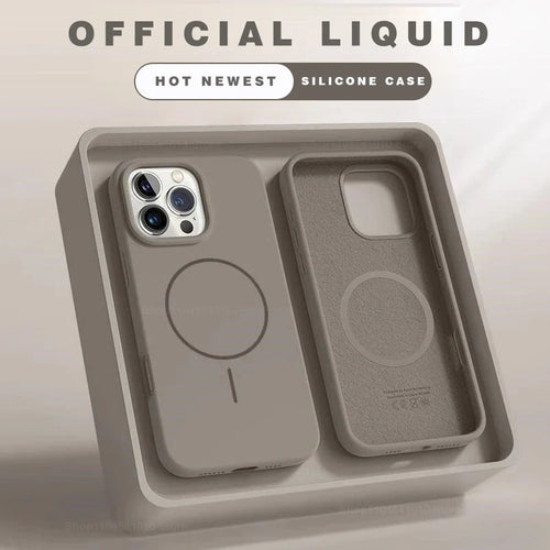 MagSafe Liquid Silicone iPhone Case – Shockproof Magnetic Cover for iPhone 11–17 Series