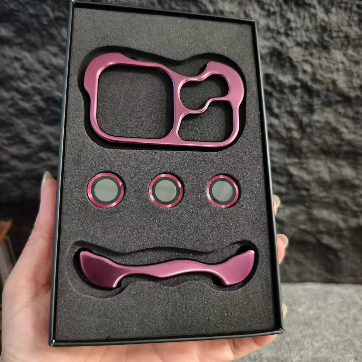 Metal Bumper iPhone Case with Lens Protector – Irregular Frame Design