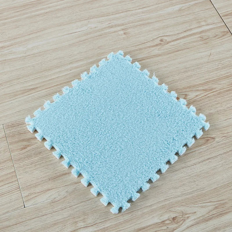 Plush Interlocking Foam Floor Tiles – 10pcs Puzzle Play Mat 11.8x11.8in