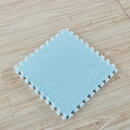 Plush Interlocking Foam Floor Tiles – 10pcs Puzzle Play Mat 11.8x11.8in