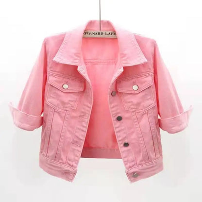 Women's Short Denim Jacket – Casual Loose Jean Coat