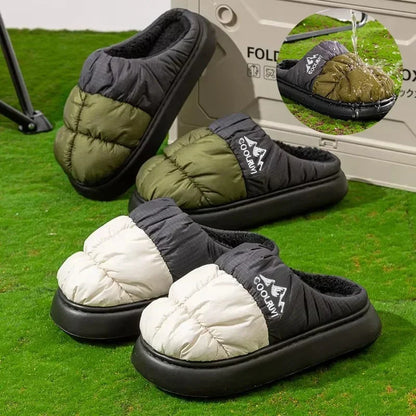 Waterproof Women's Winter Slippers – Thick Sole, Plush Lined, Non-Slip