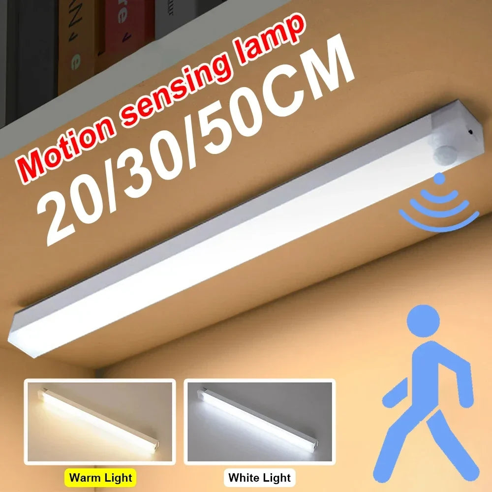 LED Motion Sensor Light Bar – Wireless USB-C Rechargeable Cabinet & Wardrobe Lamp