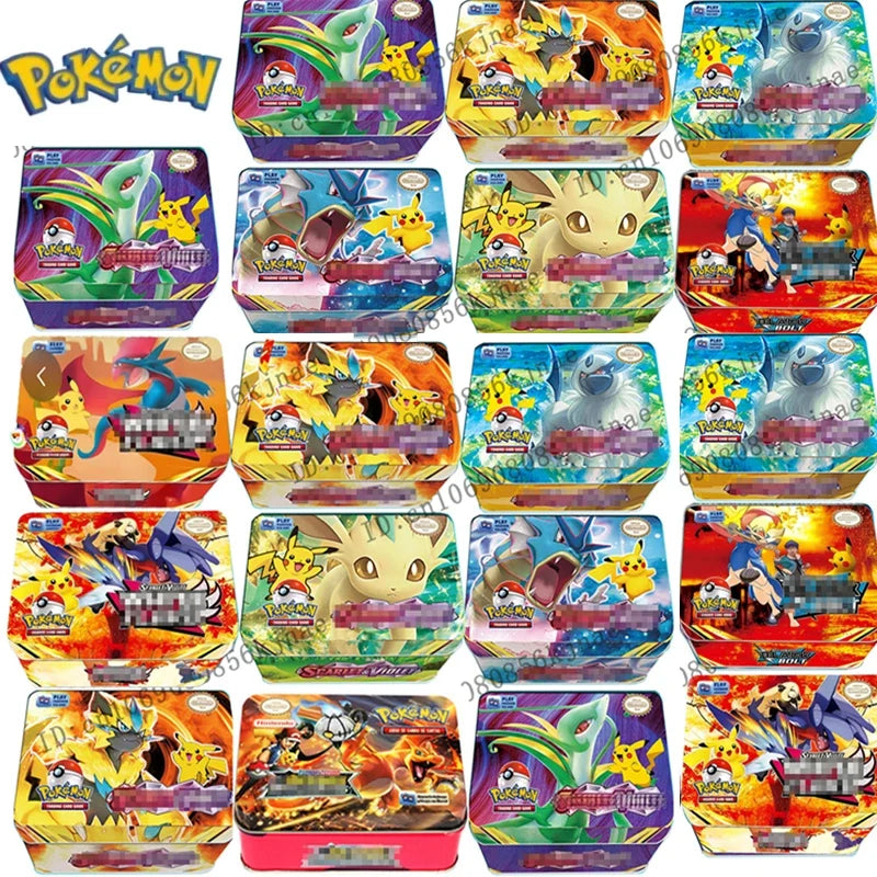 Pokemon TCG Metal Tin Box with 42 Cards – Random Style