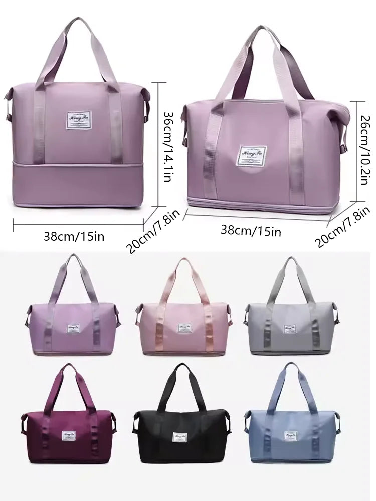 Travel Duffle Bag – Waterproof Nylon Gym Tote for Women